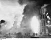Горящие здания после авиа бомбежки, 31 янв 1943